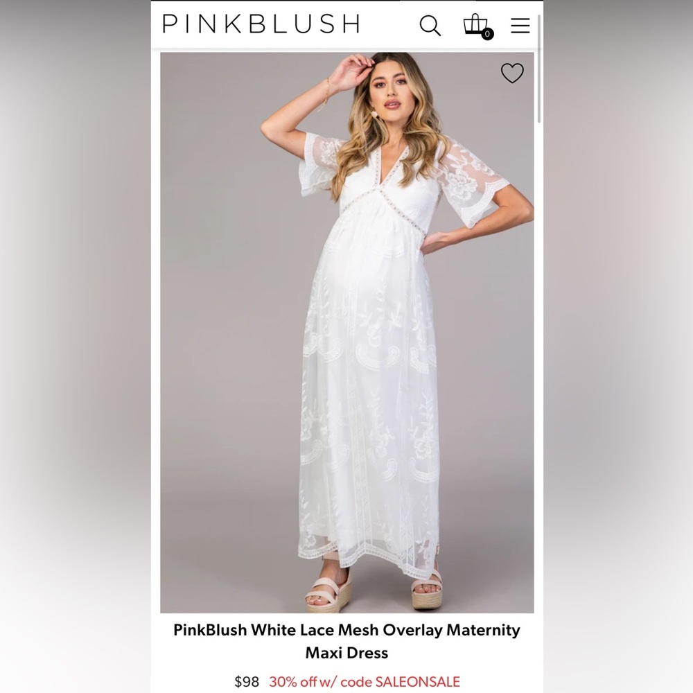 White lace maternity dress